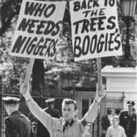 photo of Nazi Party member at Brooklyn CORE&#039;s Washington, DC demonstration